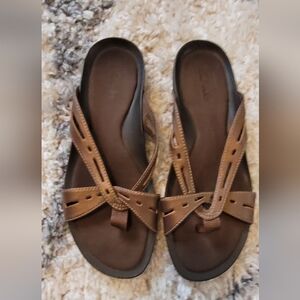 🔥2For$20 Clarks Brown Sandals Size 7 Women's